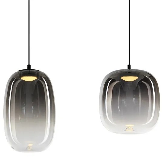 LED Csillár zsinóron VASO LED/15W/230V fekete/füstös