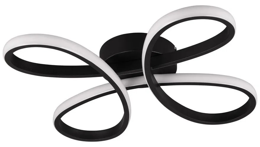 Fekete LED mennyezeti lámpa 40x40 cm Fly – Trio