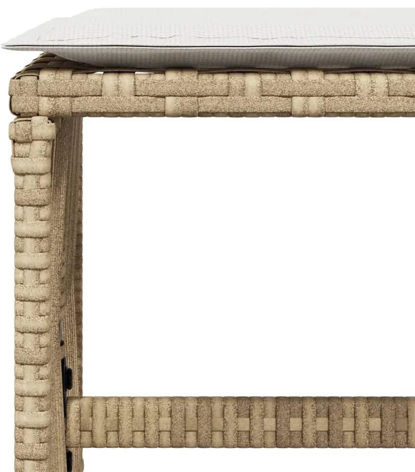 vidaXL 4 db bézs polyrattan kerti szék párnával 41 x 41 x 36 cm