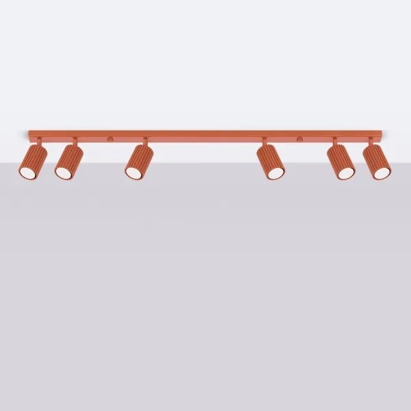 Sollux SL.1642 - Spotlámpa KARBON 6xGU10/10W/230V piros