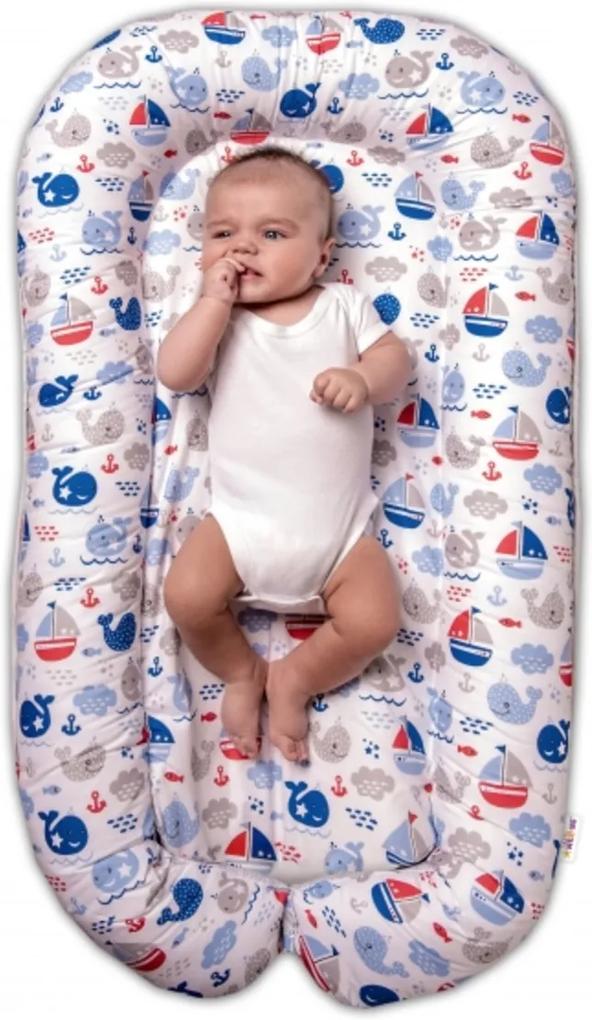 Maxi Baby Nellys Ocean Baby Kifordítható minky bölcső csecsemőknek - kék