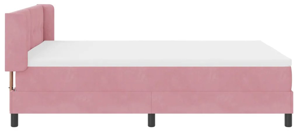 Boxspring Ágy Matraccal Rózsaszín 140x190 cm Bársonyos