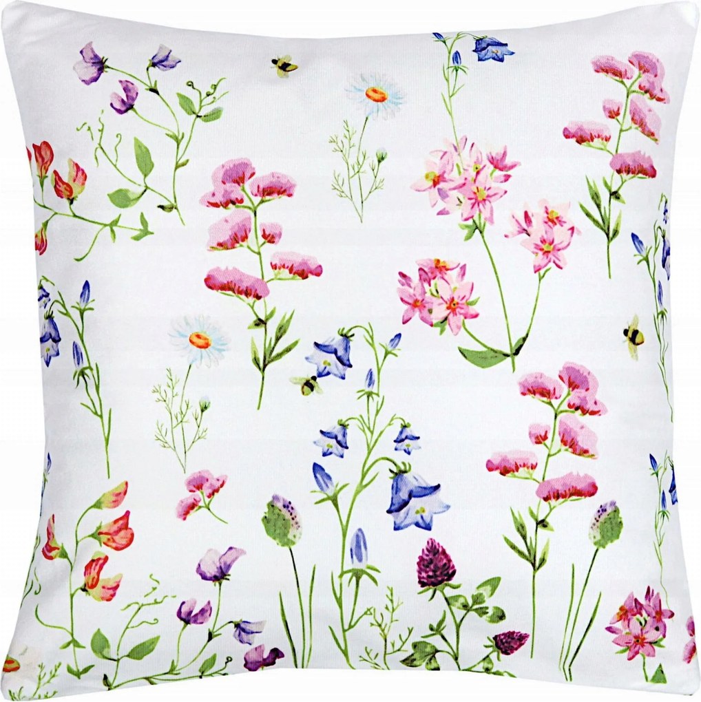 Velúr párnahuzat 40x40 Dekoratív párnahuzat Mezei virágok Rét