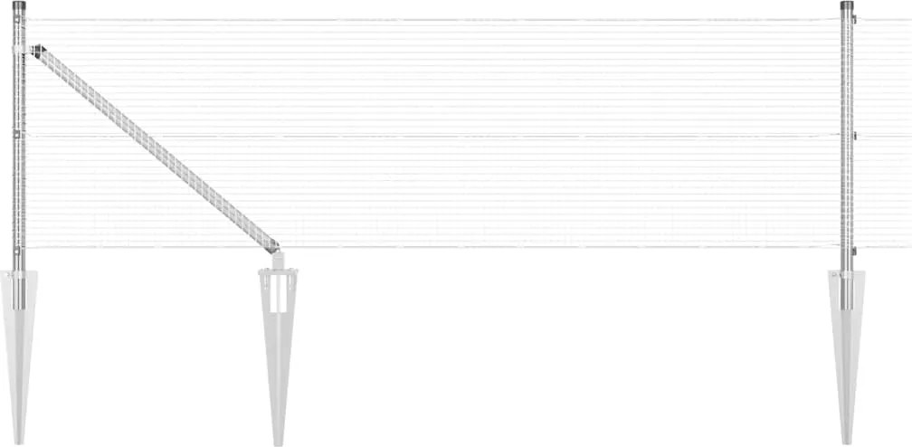 vidaXL Kerítésoszlop Ezüst 10 x 0,4 m (16 x 16 mm háló) Acél