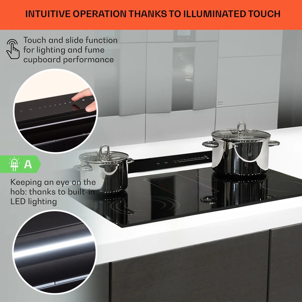 Klarstein Royal Flush Eco, páraelszívó, 90 cm, 714 m³/ó, A+