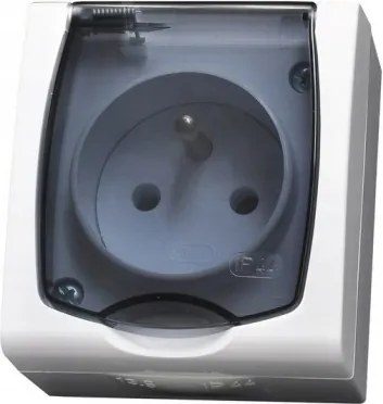 IP44 hermetikus aljzat tűvel fehér Ospel Madeira GNH-1NZ/00/d