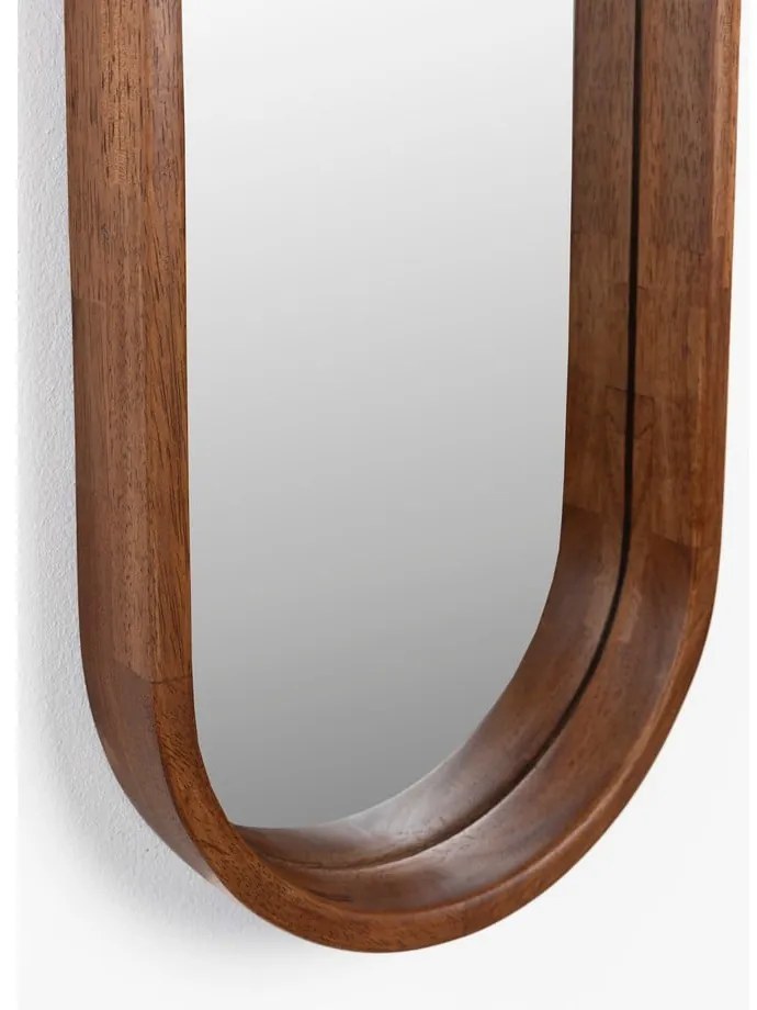 Fali tükör tömörfa kerettel 24x120 cm Nyko – White Label