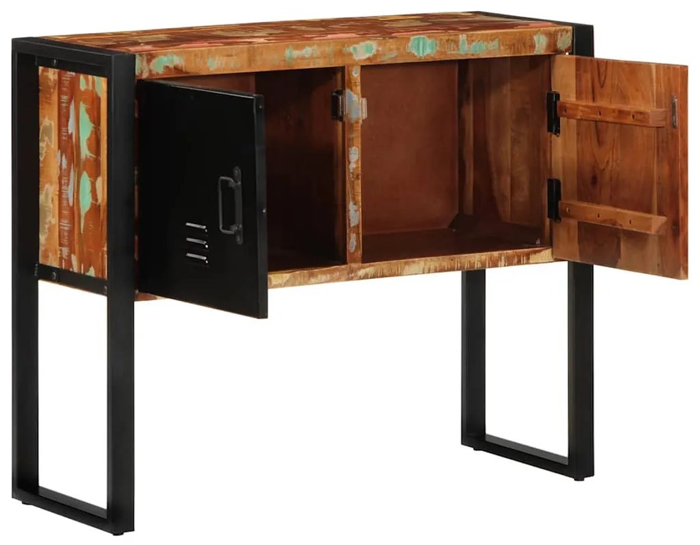 konzolszekrény többszínű 90x35x75 cm tömörfa újrahasznosított