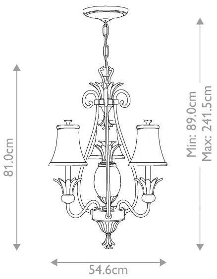 Hinkley HK-PLANT3-PL - Csillár láncon PLANTATION 4xE14/40W/230V ezüst