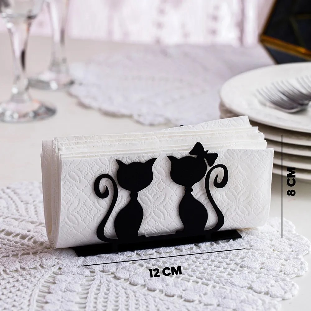 Cats Szalvéta tartó 12x4x8 Fekete Negro