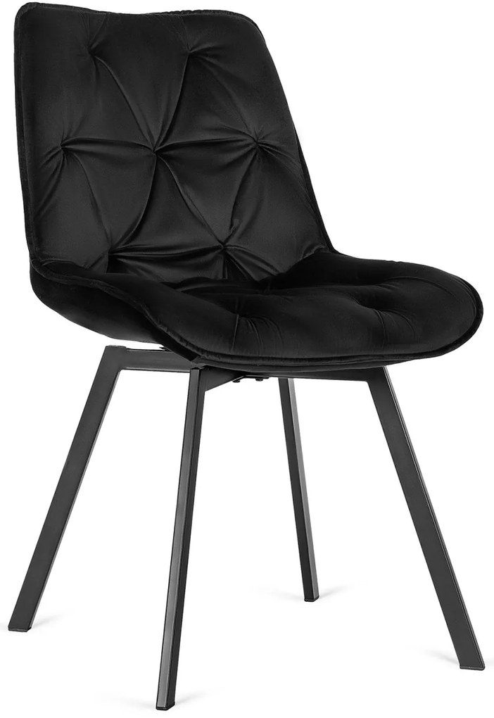 Bézs Bársony Forgó Étkezőszék Fekete Színben. MARCO