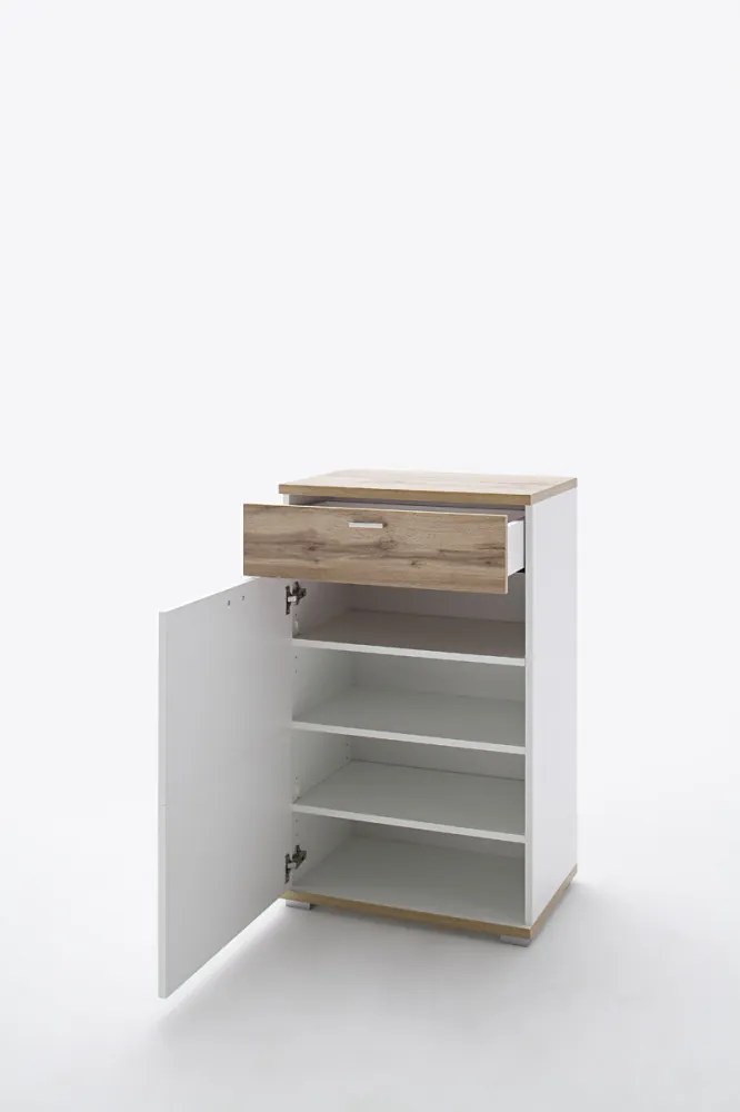 Nia komód wotan tölgy, fehér balos 58cm