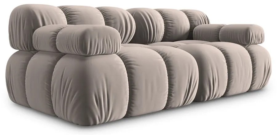 Világosbarna bársony moduláris kanapé 188 cm Bellis – Micadoni