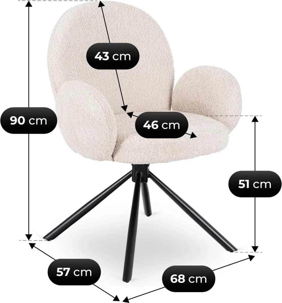 Forgószék bézs bouclé kárpittal – MUSSO