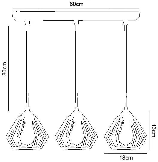 Csillár zsinóron CEED 3xE27/60W/230V fehér