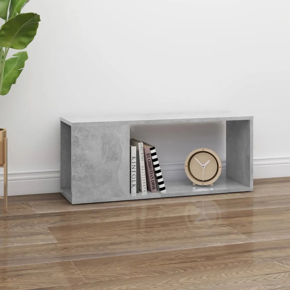 betonszürke szerelt fa TV-szekrény 80 x 24 x 32 cm