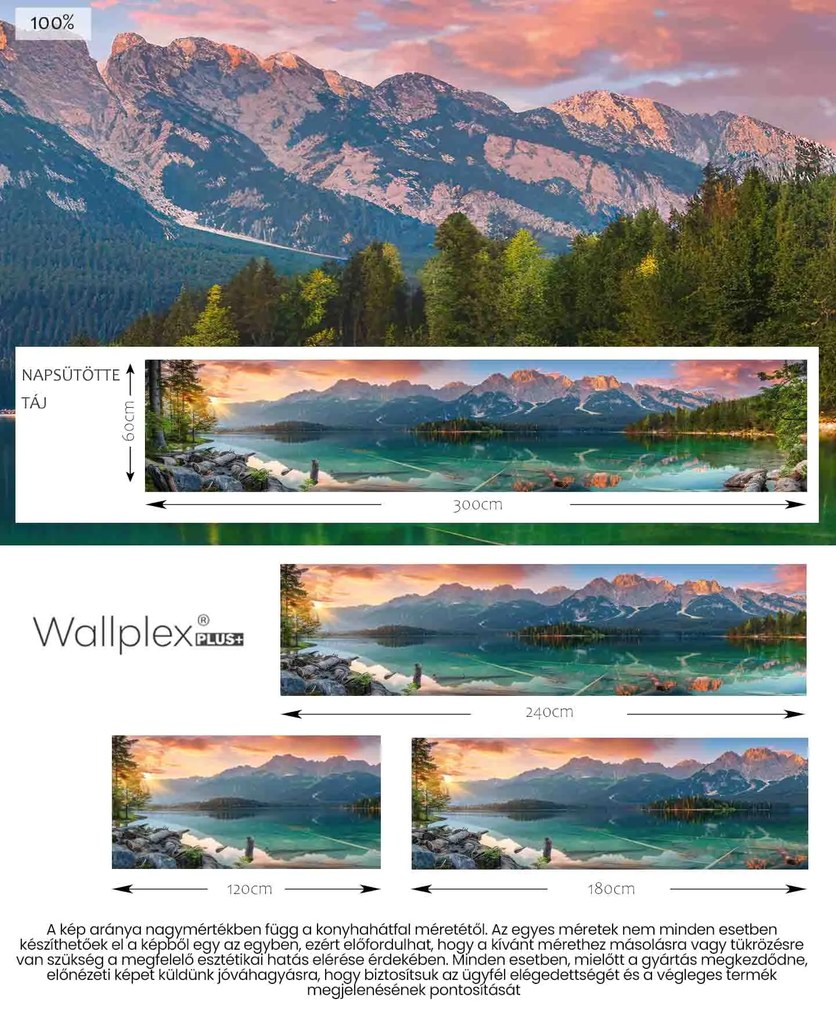 Wallplex konyhahátfal Napsütötte Táj (Méret: 60x180)
