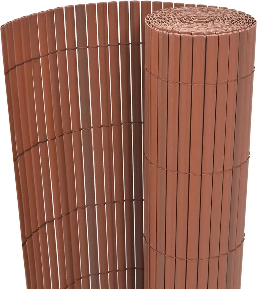 vidaXL Kerti Kerítés Barna 150 x 500 cm PVC