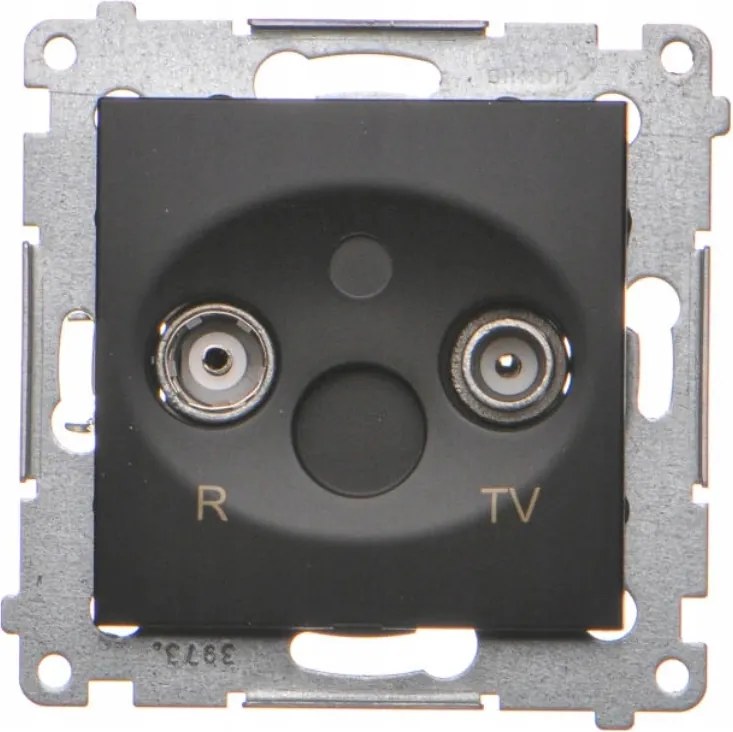 Simon 54 Antenna aljzat Rtv Átmenő Süllyesztett Fekete matt