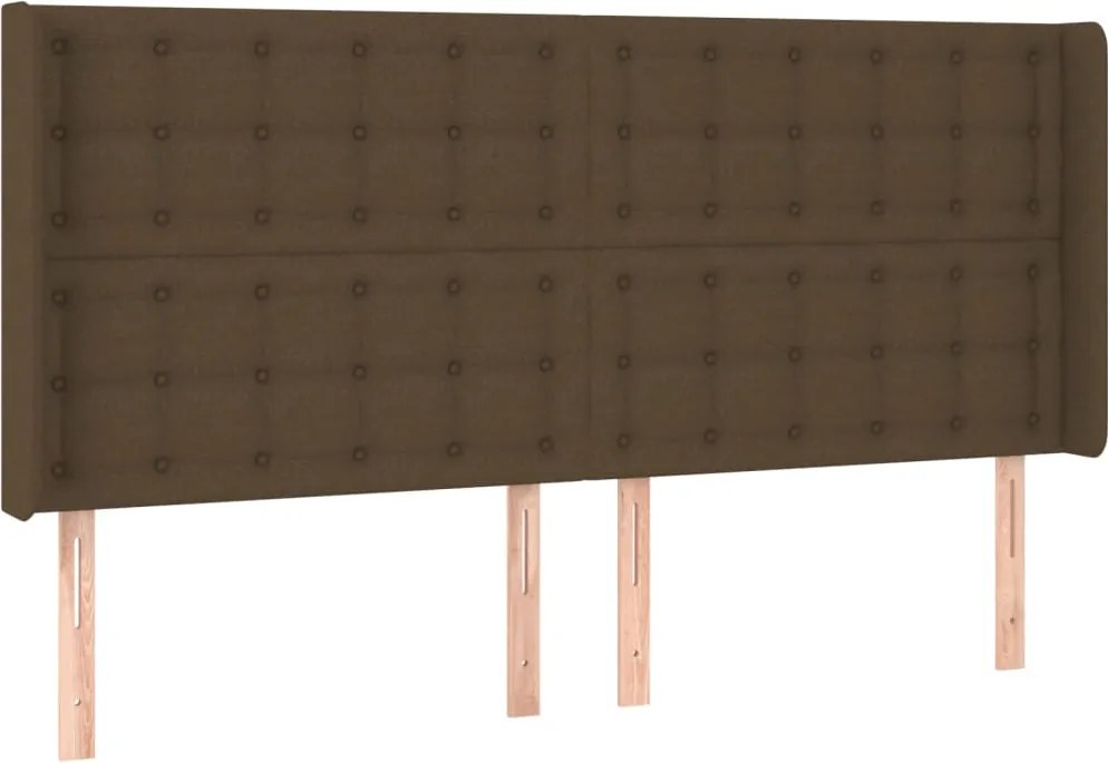 vidaXL sötétbarna szövet fejtámla szárnyakkal 203x16x118/128 cm