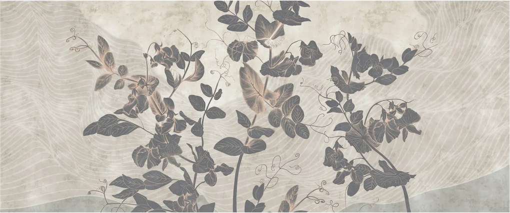 Kép - texturált levelek (120x50 cm)