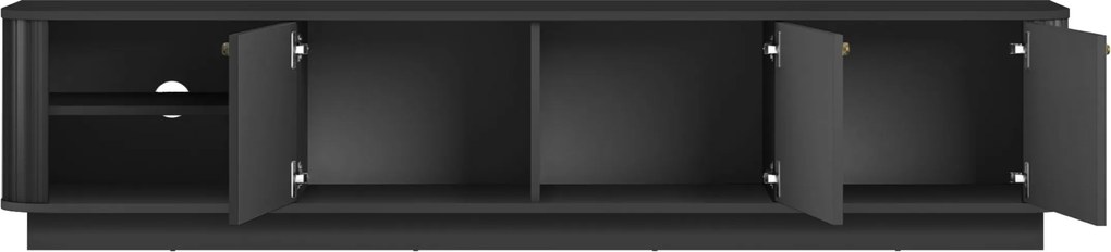 Vesper 3D TV-szekrény 187 cm talapzaton - fekete / arany fogantyúk