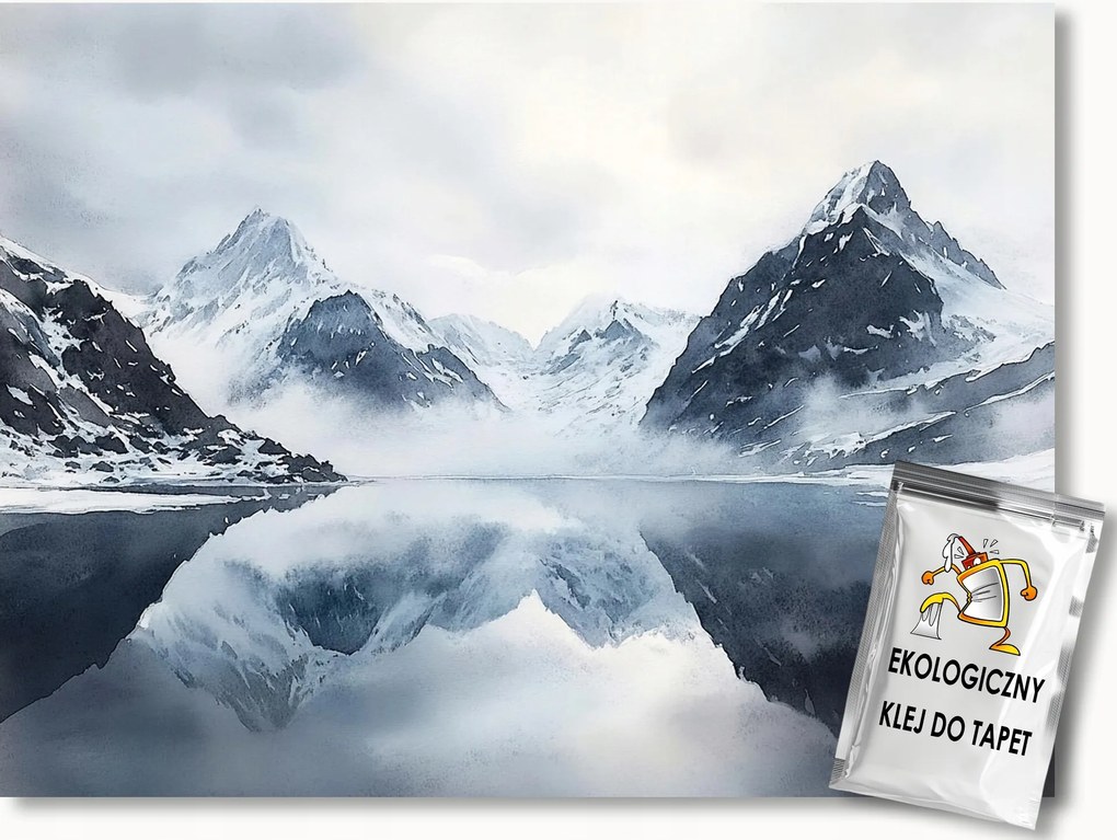 Fotótapéta Flizelina Tájkép Hegyek Csúcsok Tél Hó Tó 312x219 ragasztó