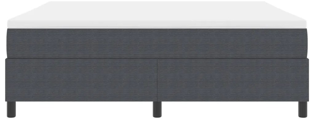 Box Spring Ágy Matraccal Sötétszürke Super King Kordbársony Anyag