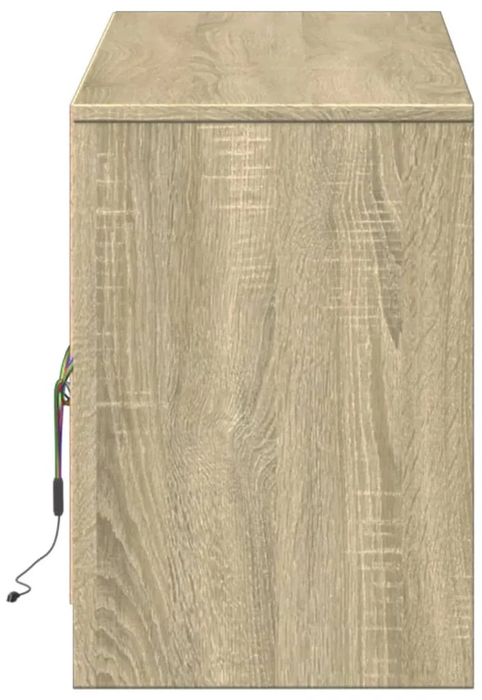 sonoma tölgy színű szerelt fa LED-es TV-szekrény 140x34x50 cm