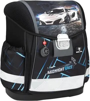 Iskolatáska, fémcsat, BELMIL Classy Midnight Turbo, versenyautó (BL40313AG80F)