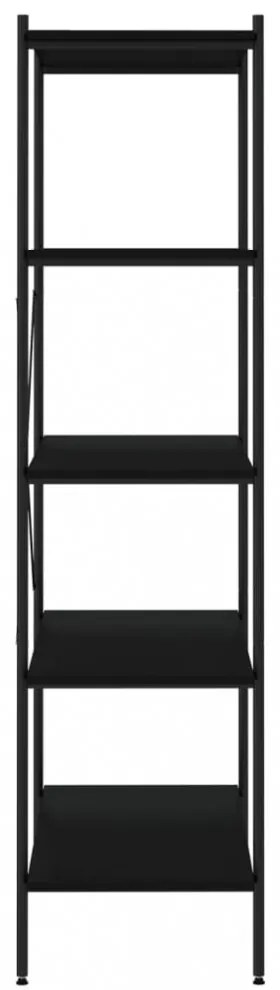 fekete 5 szintes polcrendszer 80x40x163 cm