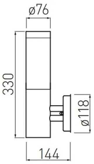 Lámpa Kerti lámpatest MILAN-A,E27, MAX.40W, IP54, AC220-240V, 50-60Hz, egyenes fali lámpa, inox