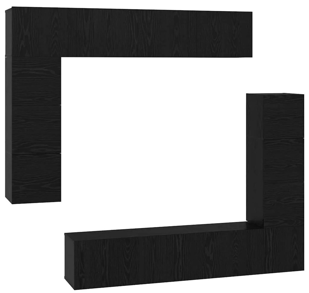 TV szekrény garnitúra 8 pcs Musta tammi 80 x 30 x 30 cm Faanyag