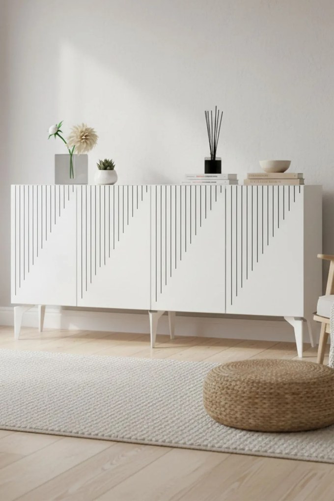 Batum komód, fehér, 150 cm