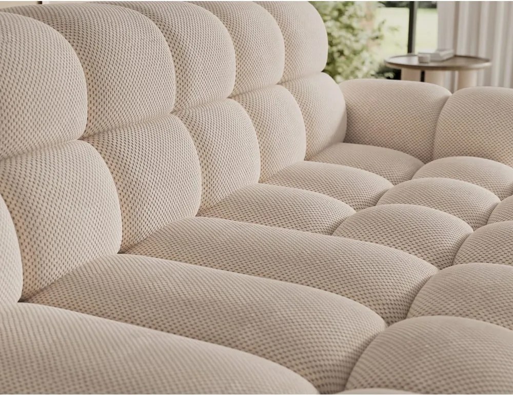 Bézs kinyitható sarokkanapé (jobb oldali-heverő résszel) Ceedro – ELTAP