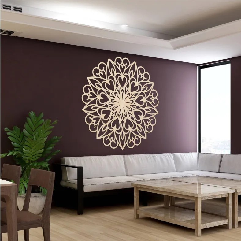 Faragott mandala, fa faldekoráció | FARLIKT