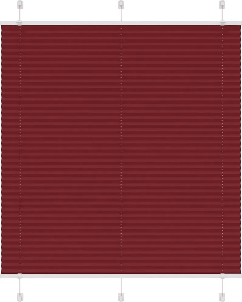 vidaXL pliszírozott redőny Bordeaux piros 120x150 cm szövetszélesség