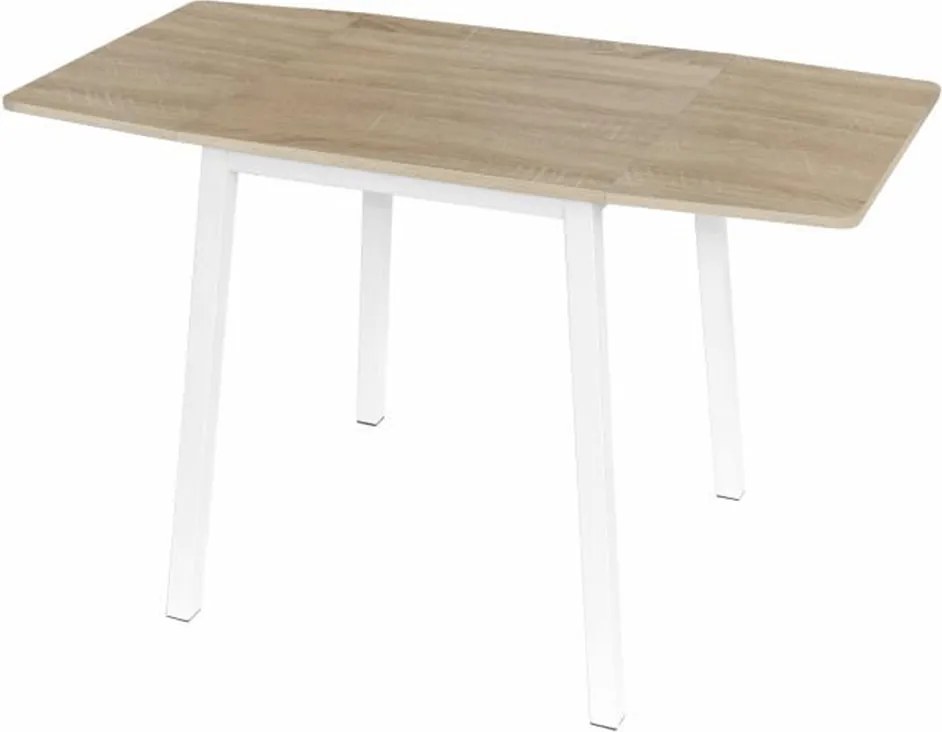 Étkezőszék, MDF fóliázott/fém, tölgy sonoma/fehér, 60-120x60 cm, MAURO