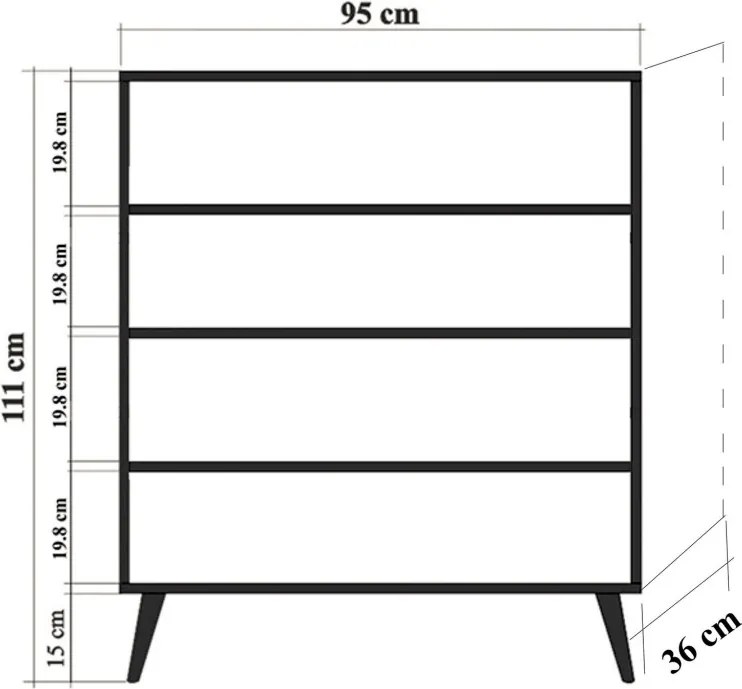 Konyhaszekrény, 95 cm – Multilux-732