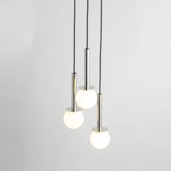 Csillár zsinóron DAISY 3xG9/12W/230V átm. 27 cm fényezett króm/fekete/fehér