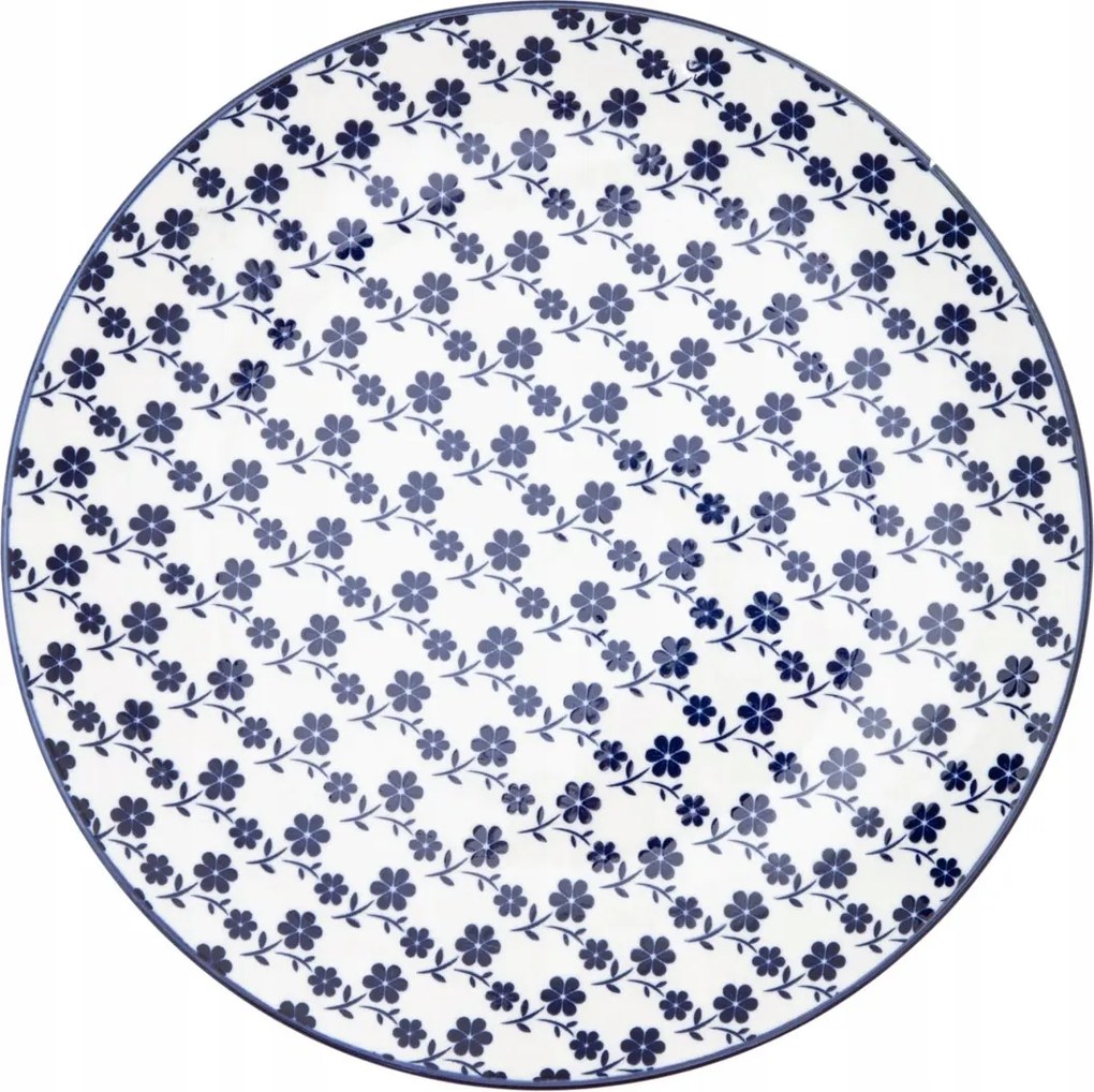 Navia Ebédlő tányér sötétkék virágos 27 cm Homla