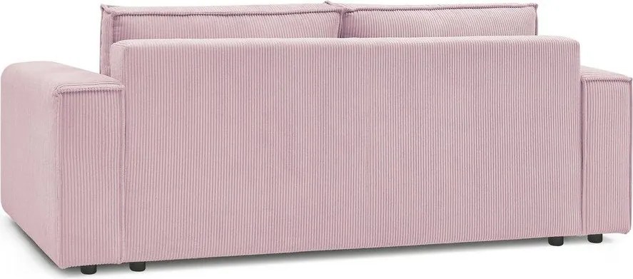 Világos rózsaszín kordbársony kinyitható kanapé 245 cm Nihad – Bobochic Paris