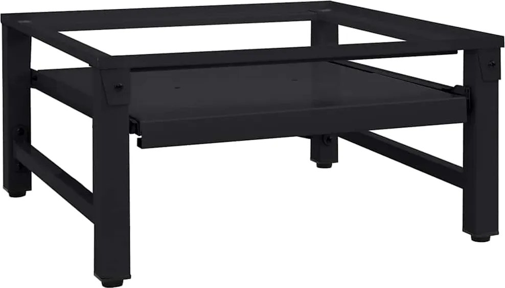 vidaXL Mosógép Talp Fekete 62 x 60,5 x 32,5 cm Acél