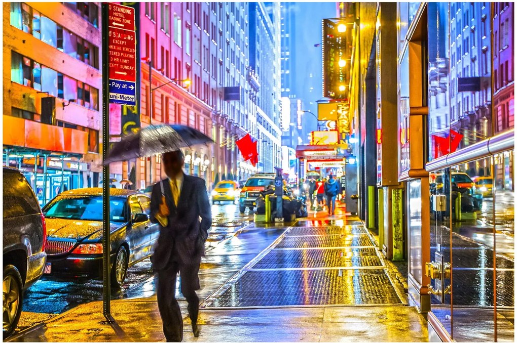 Kép - Város neonfényben (90x60 cm)