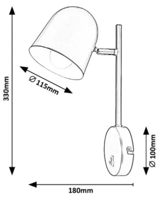 Rabalux 5242 - Fali lámpa EGON 1xE14/40W/230V fekete