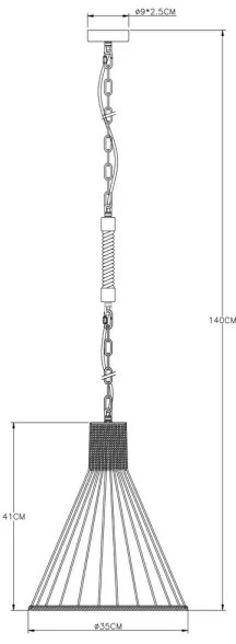 Globo 15676H1 - Csillár láncon HALIA 1xE27/60W/230V