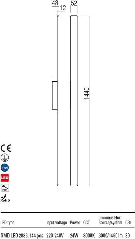 REDO 90433 REFLEXA Modern Kültéri Fali Lámpa LED IP54