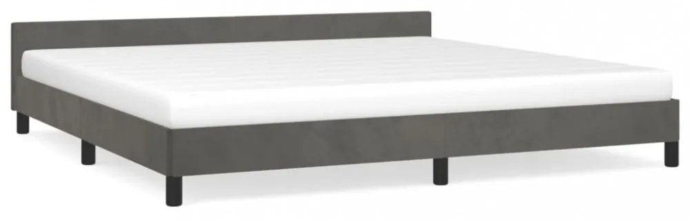 sötétszürke bársony ágykeret matrac nélkül 200 x 200 cm