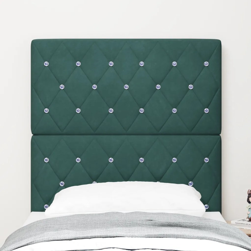 LED Fejtámla Sötétzöld 80 cm Bársony