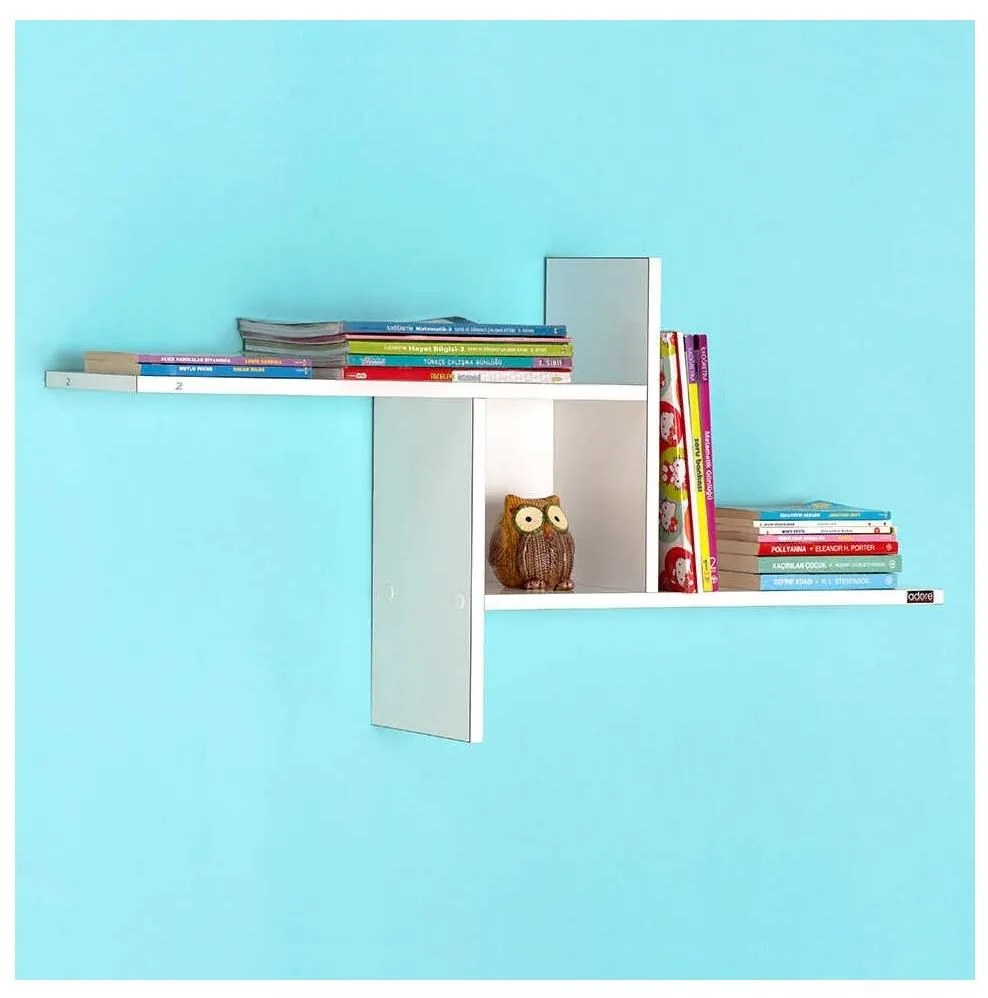 Fali polc 50x100 cm, fényes fehér